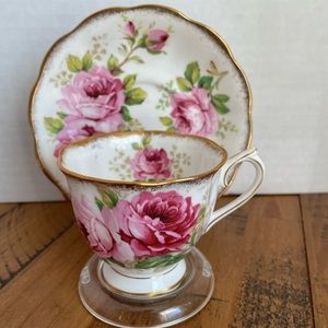 Royal Albert "American Beauty" Red Rose Tea Cup, Saucer,  Vintage